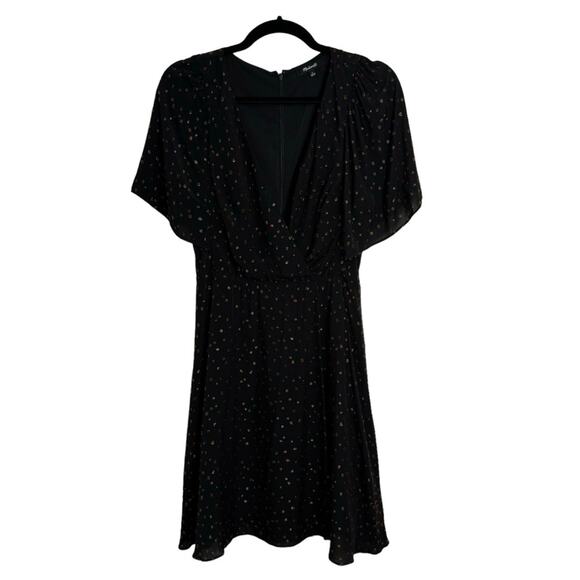 Madewell Cape Sleeve Mini Dress in Metallic Dots - Picture 2 of 8